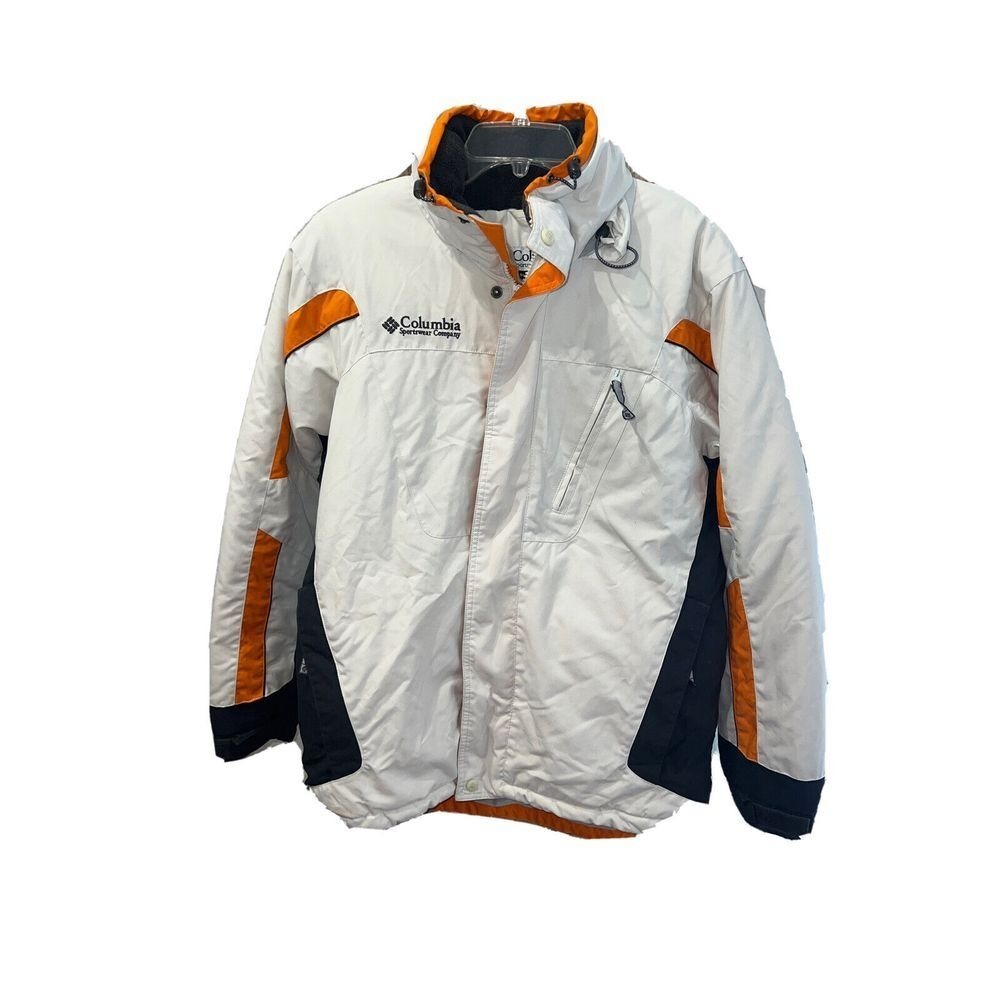 Columbia Insulated Men's winter jacket cream gray orange‎ S Inner Outer Pockets